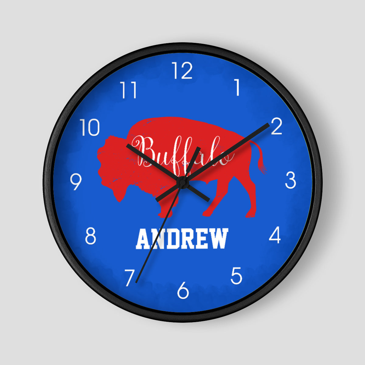 Buffalo New York Red Buffalo Wall Clock