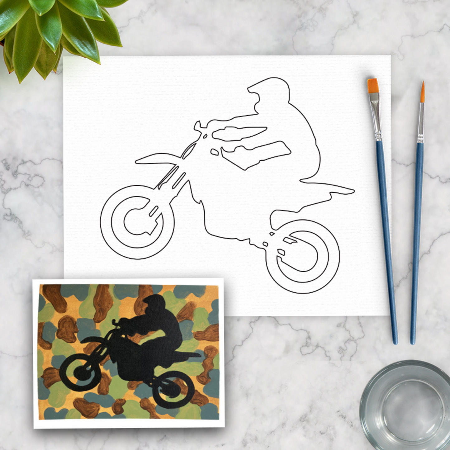 Dirtbike Rider Kids Canvas Art Paint Kit
