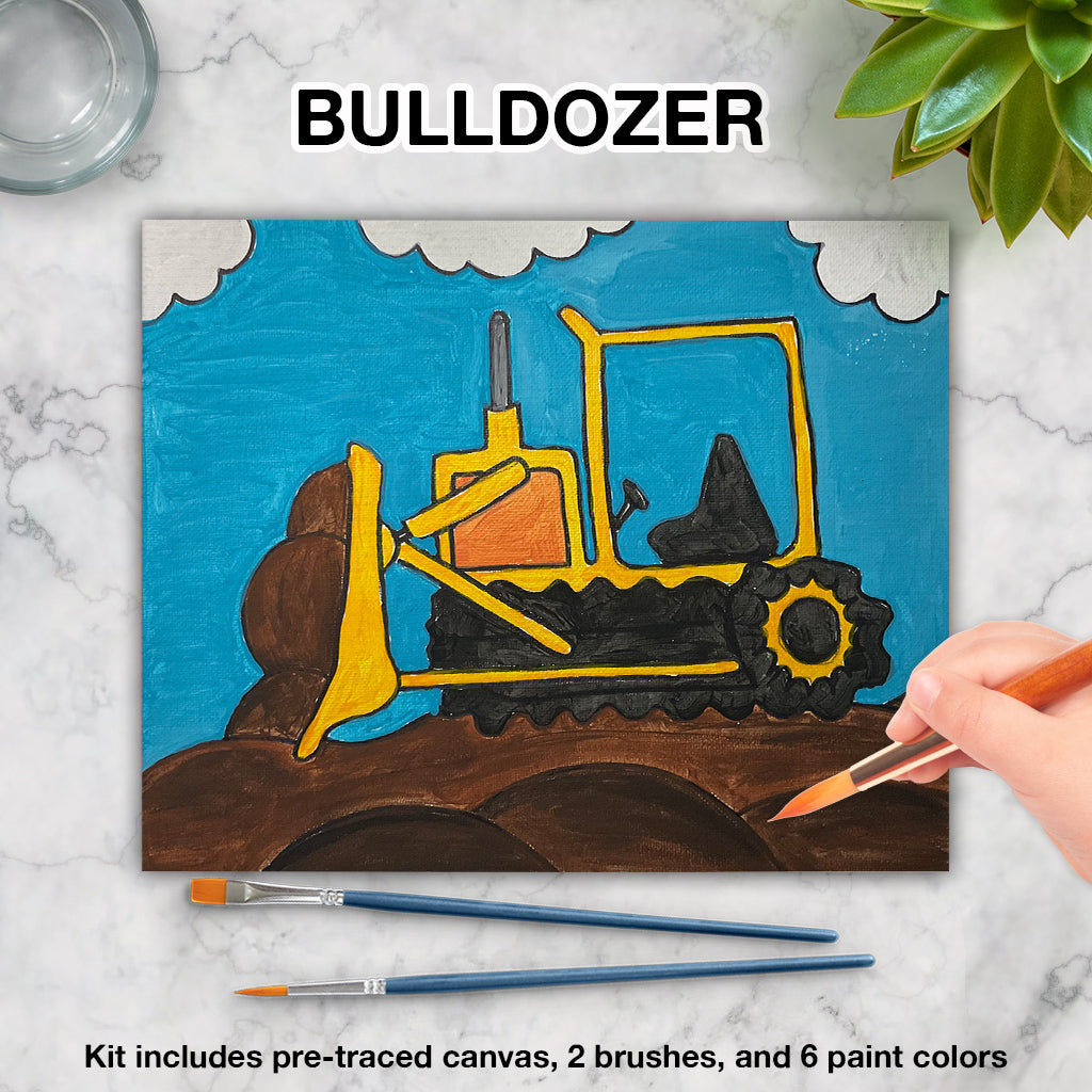 Bulldozer Canvas Paint Art Kit