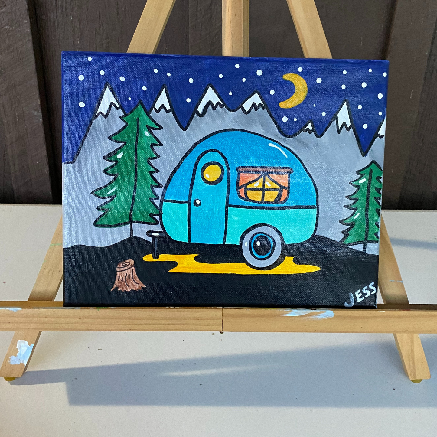 Retro Camper RV Finished Painting