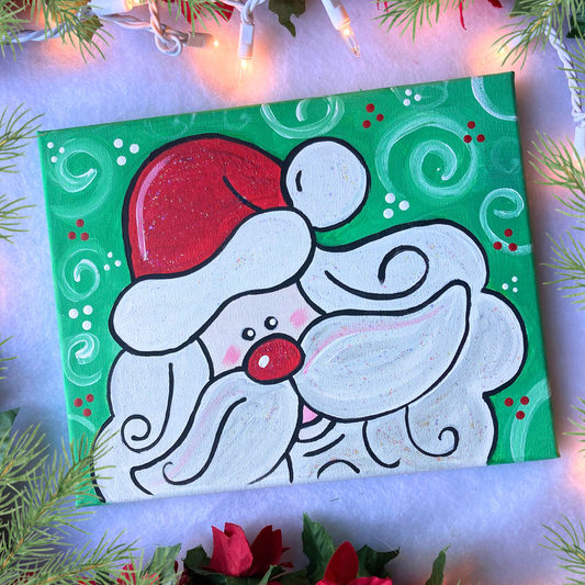 Cute Santa Claus Christmas Paint Kit Canvas Template