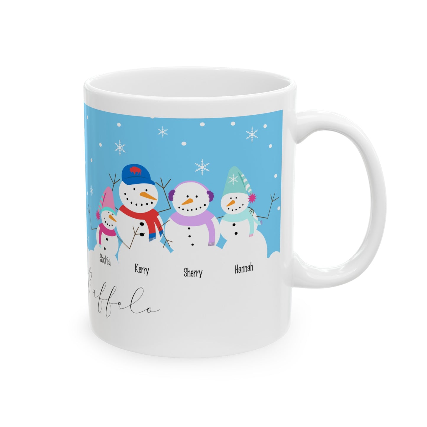 Snowman Family Customized Buffalo, NY Coffee Mug