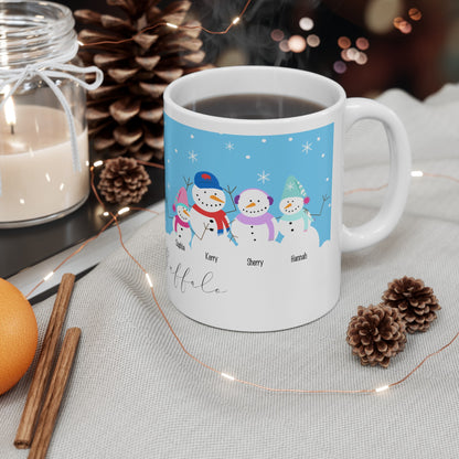 Snowman Family Customized Buffalo, NY Coffee Mug