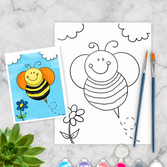 Bumble Bee Summer Canvas Paint Art Kit