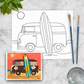 Boho Retro Van Kids Canvas Art Paint Kit