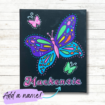 Butterfly Personalized Name Canvas Paint Kit