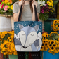 Gray Fox Tote Bag by Art by Jess