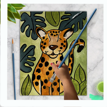 Spotted Leopard Canvas Paint Art Kit