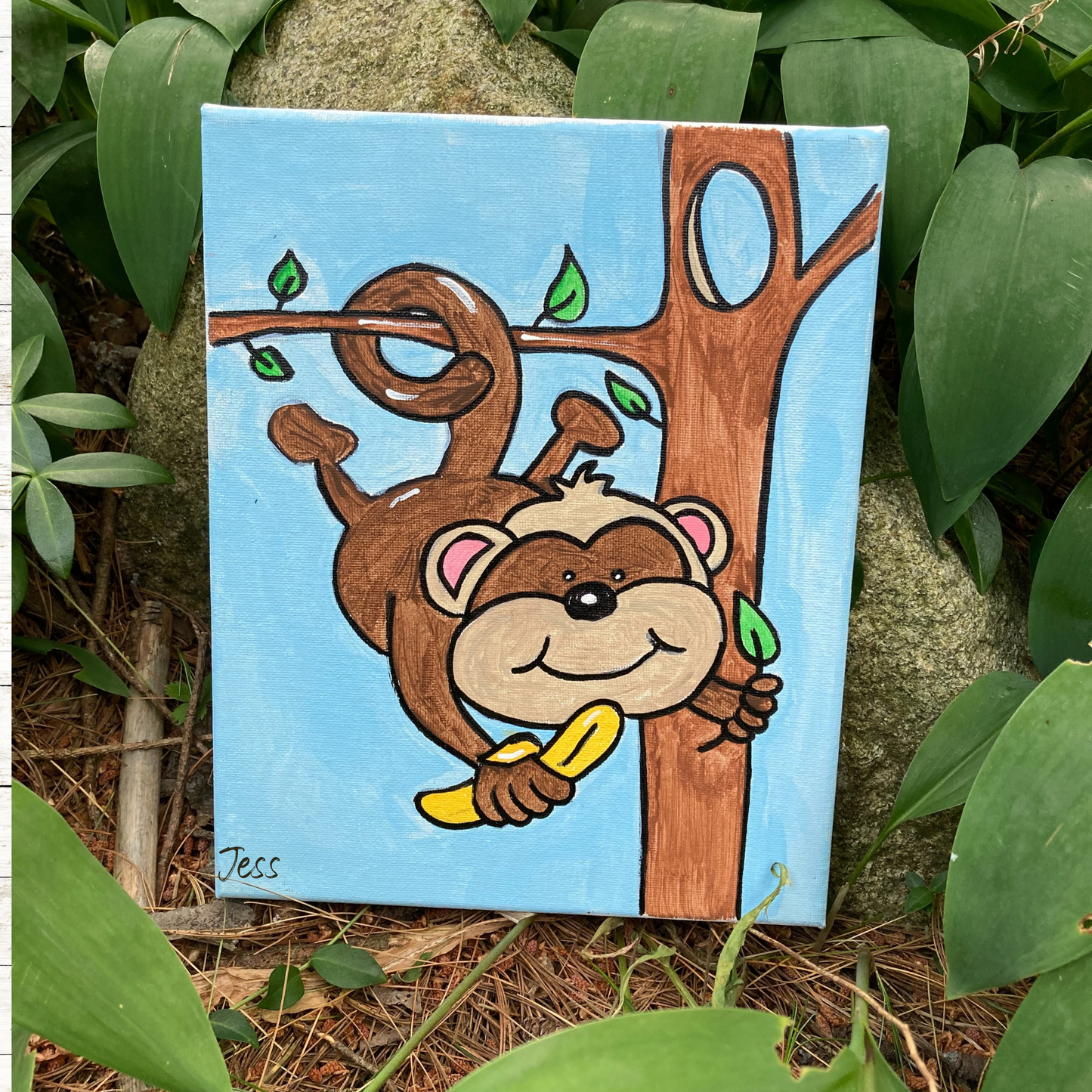 Monkey Canvas Paint Template - Paint a cute monkey