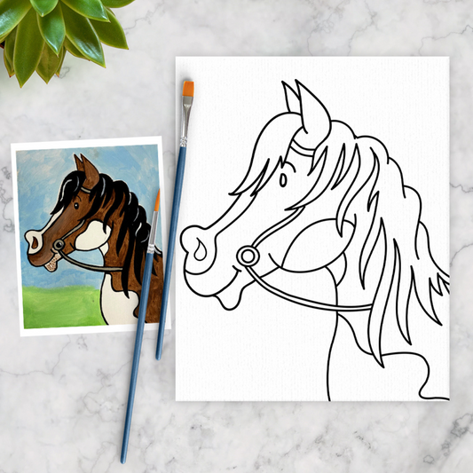 Paint Horse Canvas Art Kids Paint Kit