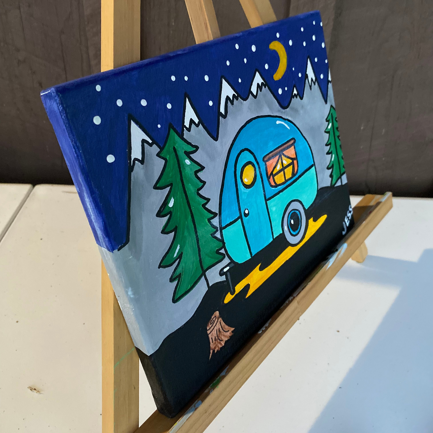 Retro Camper RV Finished Painting