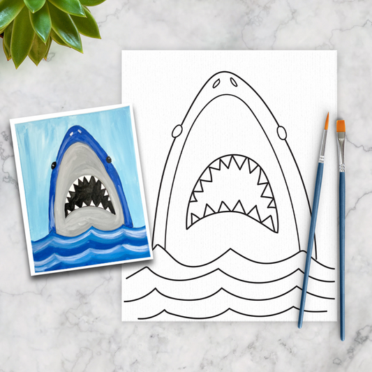 Shark Kids Canvas Art Paint Kit
