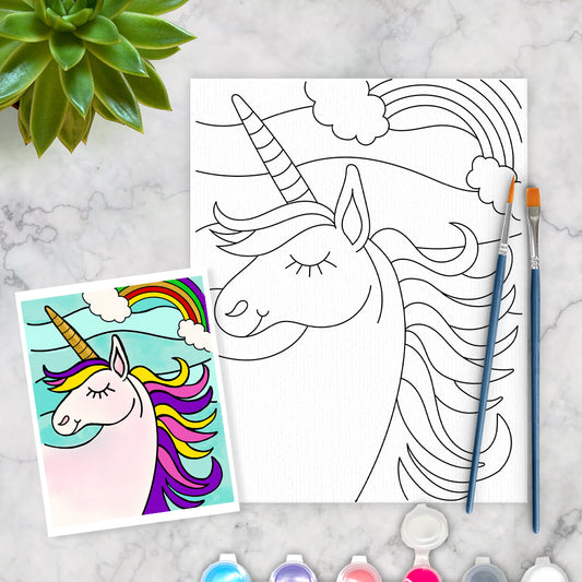 Rainbow Unicorn Canvas Paint Art Kit