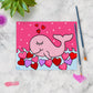 Valentine's Day Hearts Whale Kids Art Paint Kit on Canvas