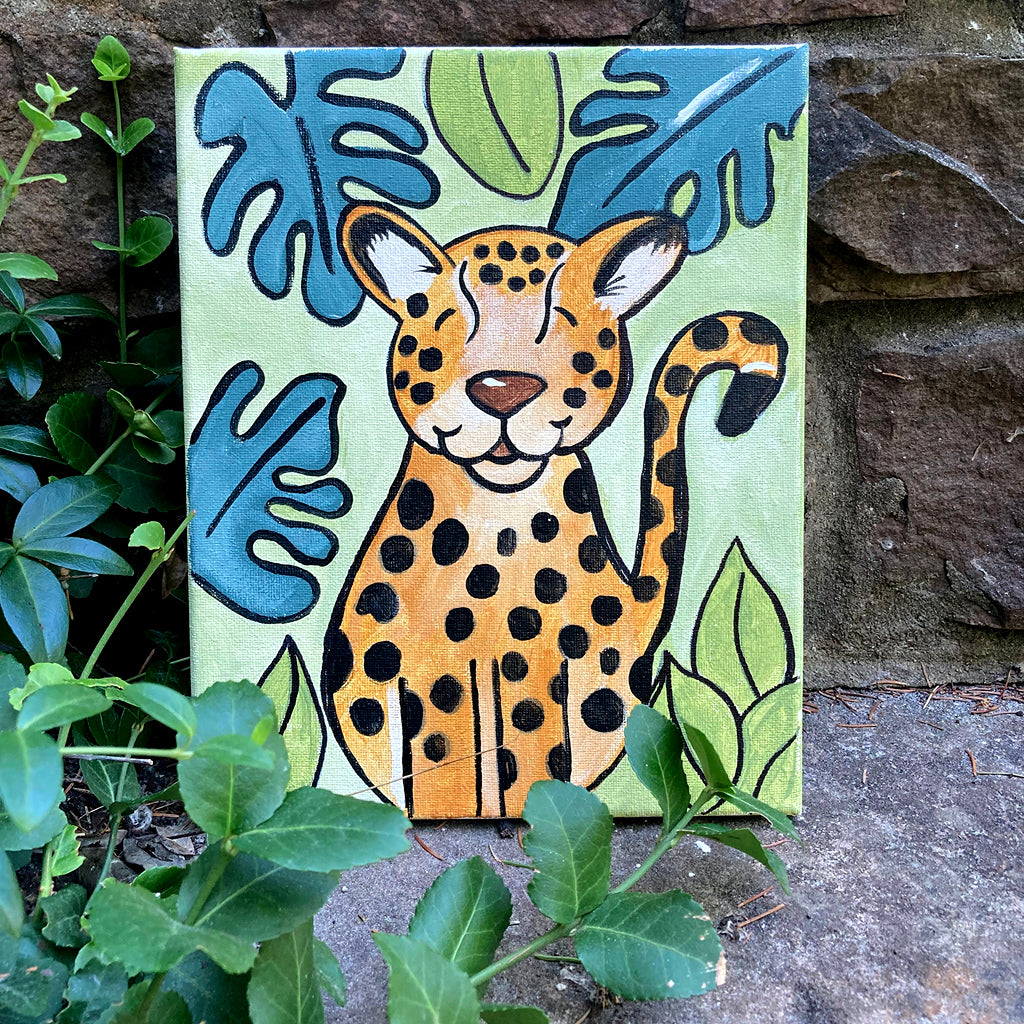 Spotted Leopard Canvas Paint Art Kit